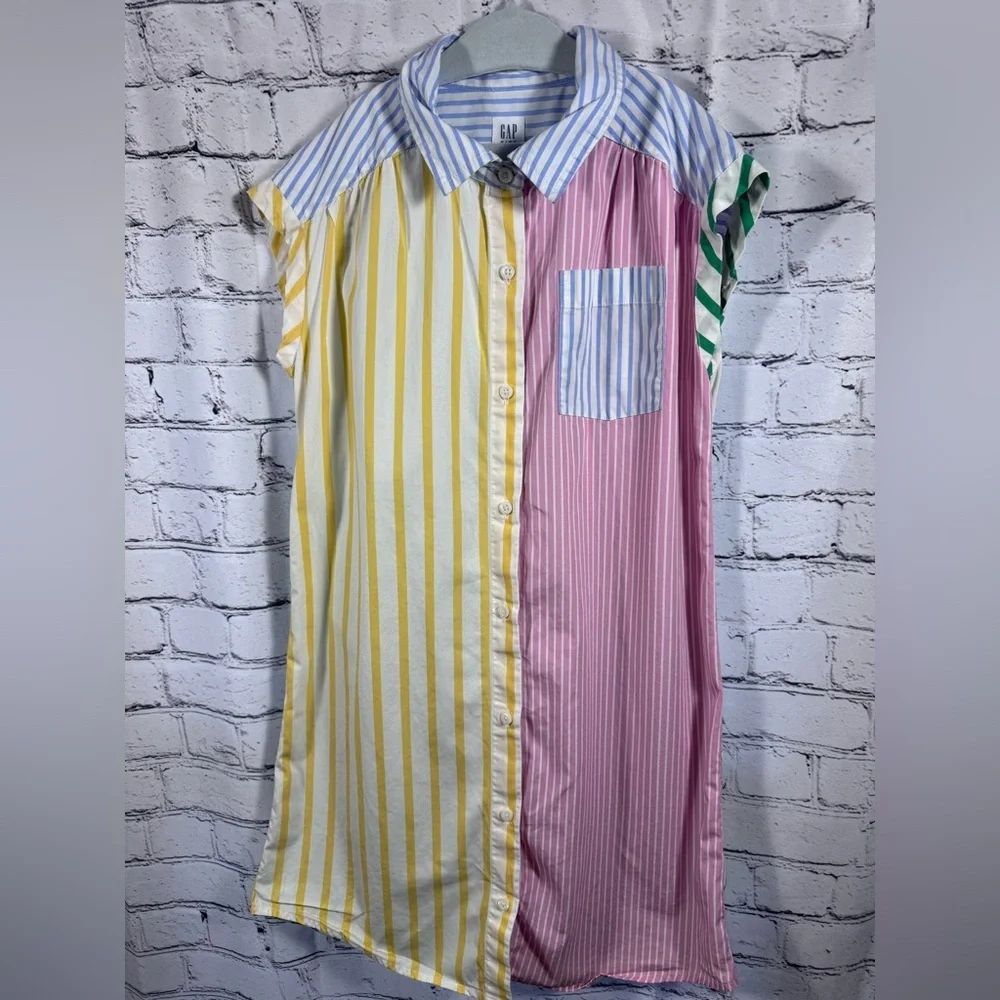 Gap Kids M EUC Mixed Striped Shirt Dress